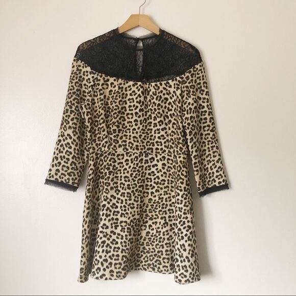 Zara Cheetah print fit & flare midi dress Preowned - Picture 1 of 7